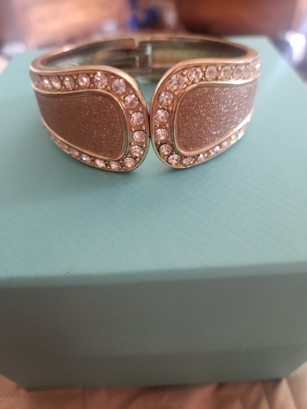 White House Black Market Gold-Tone Crystal Cuff Bracelet